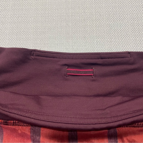 Lululemon Pace Setter Pleated Mini Skirt Skort Plaid Yama Check Bordeaux Drama 4 - Picture 3 of 6
